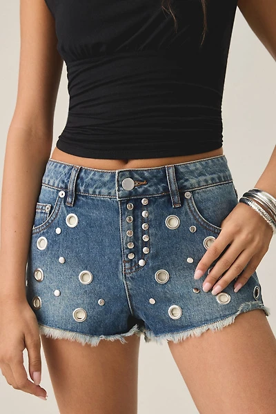 The Ragged Priest Kustom Grommet Denim Micro Shorts