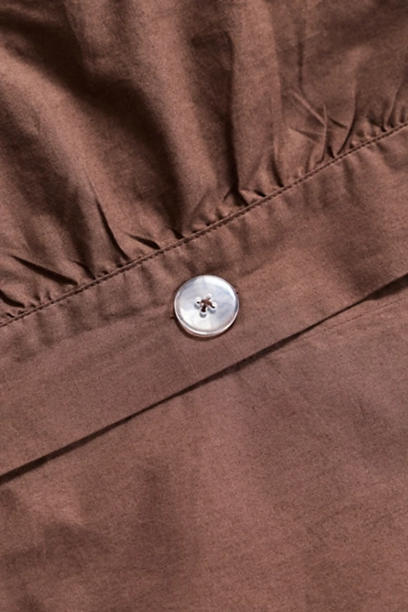 Divine Ruched Cotton Percale Duvet Cover