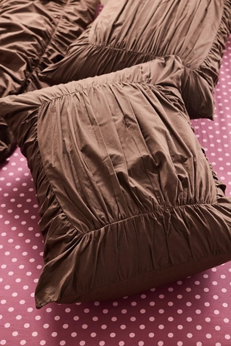 Divine Ruched Cotton Percale Sham Set
