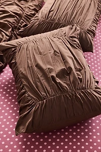 Divine Ruched Cotton Percale Sham Set