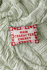 Main Character Energy Embroidered Needlepoint Throw Pillow