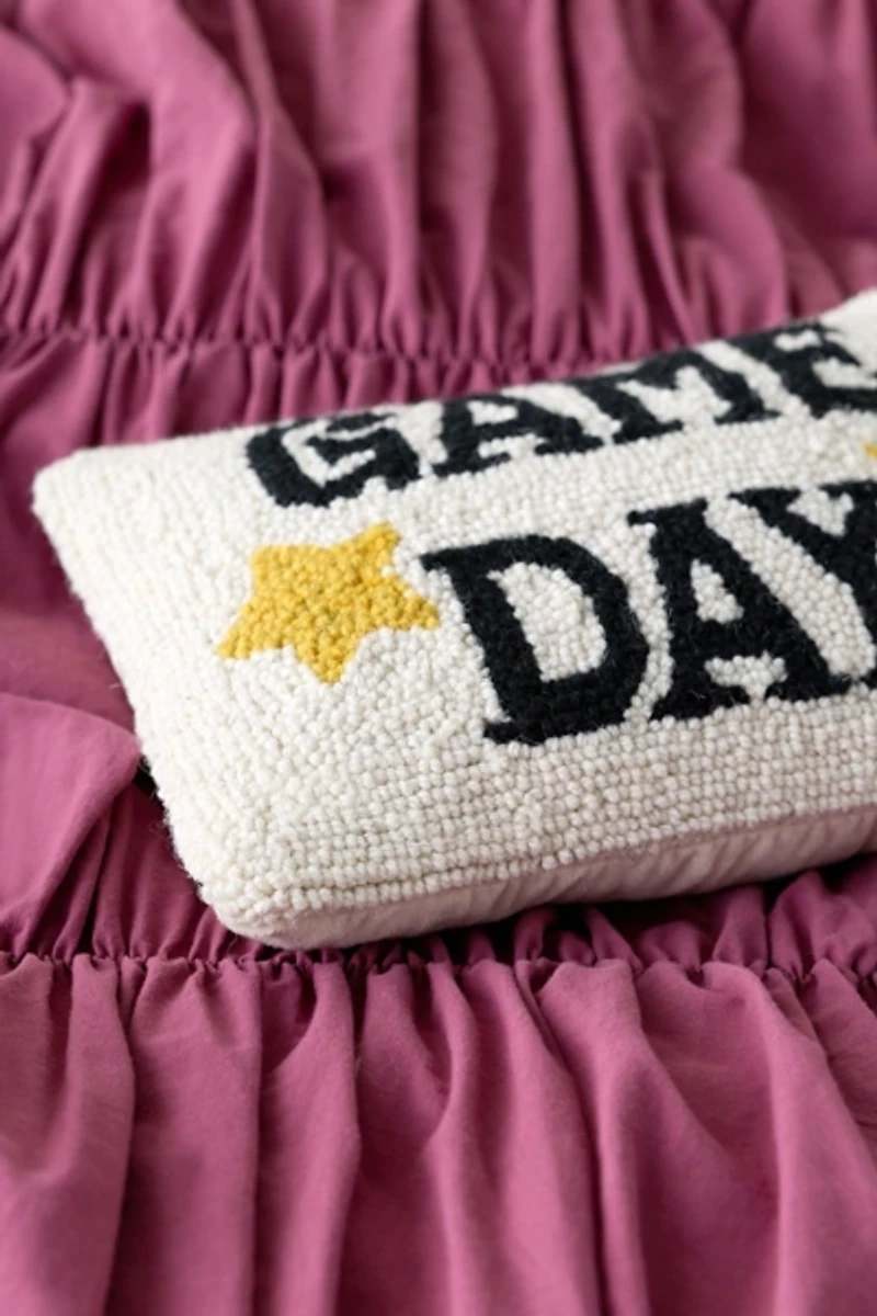 Game Day Tufted Wool Throw Pillow