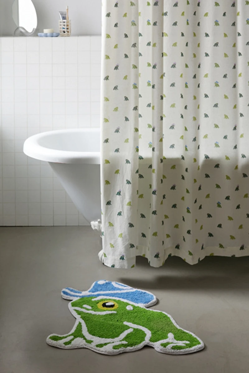 Cowboy Frog Patterned Shower Curtain