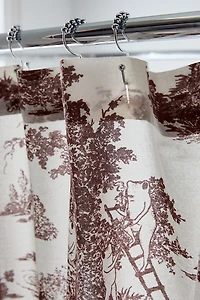 Frog Toile Patterned Shower Curtain