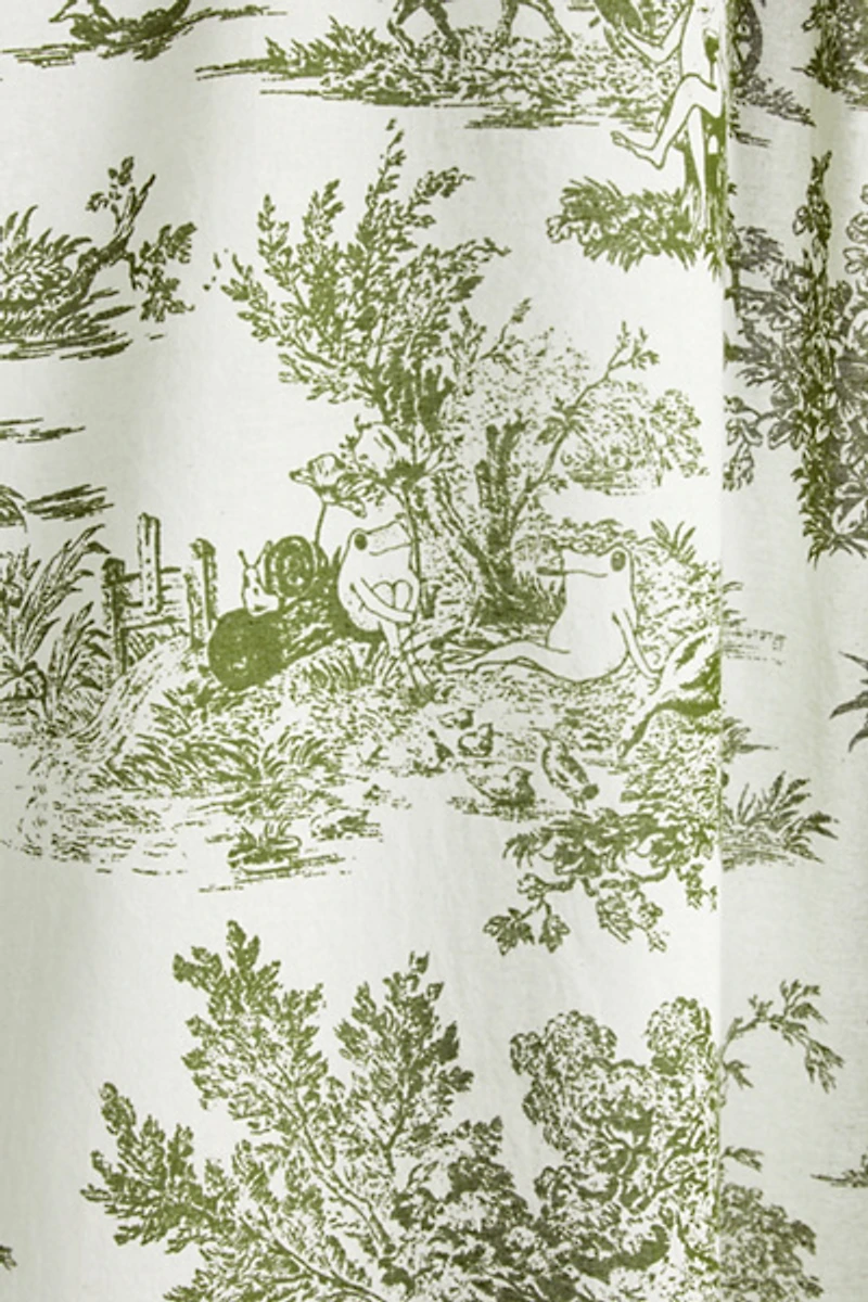Frog Toile Patterned Shower Curtain