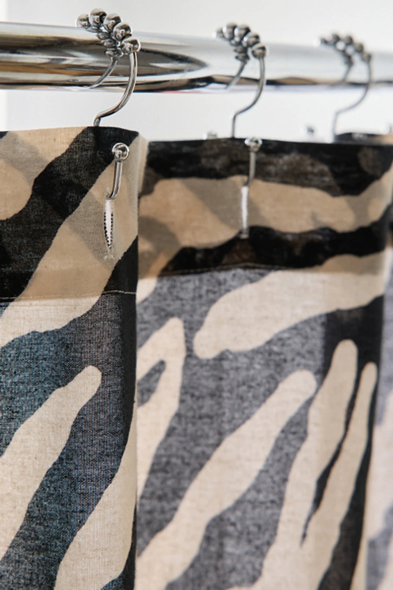 Darcie Zebra Print Patterned Shower Curtain