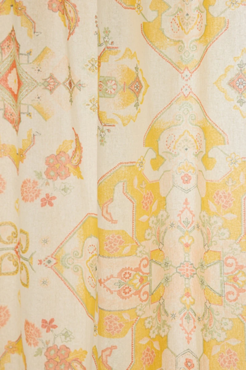 Acacia Floral Medallion Patterned Shower Curtain