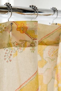 Acacia Floral Medallion Patterned Shower Curtain