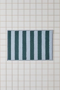 Awning Stripe Plush Printed Bath Mat