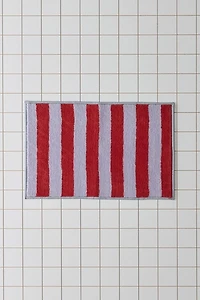Awning Stripe Plush Printed Bath Mat