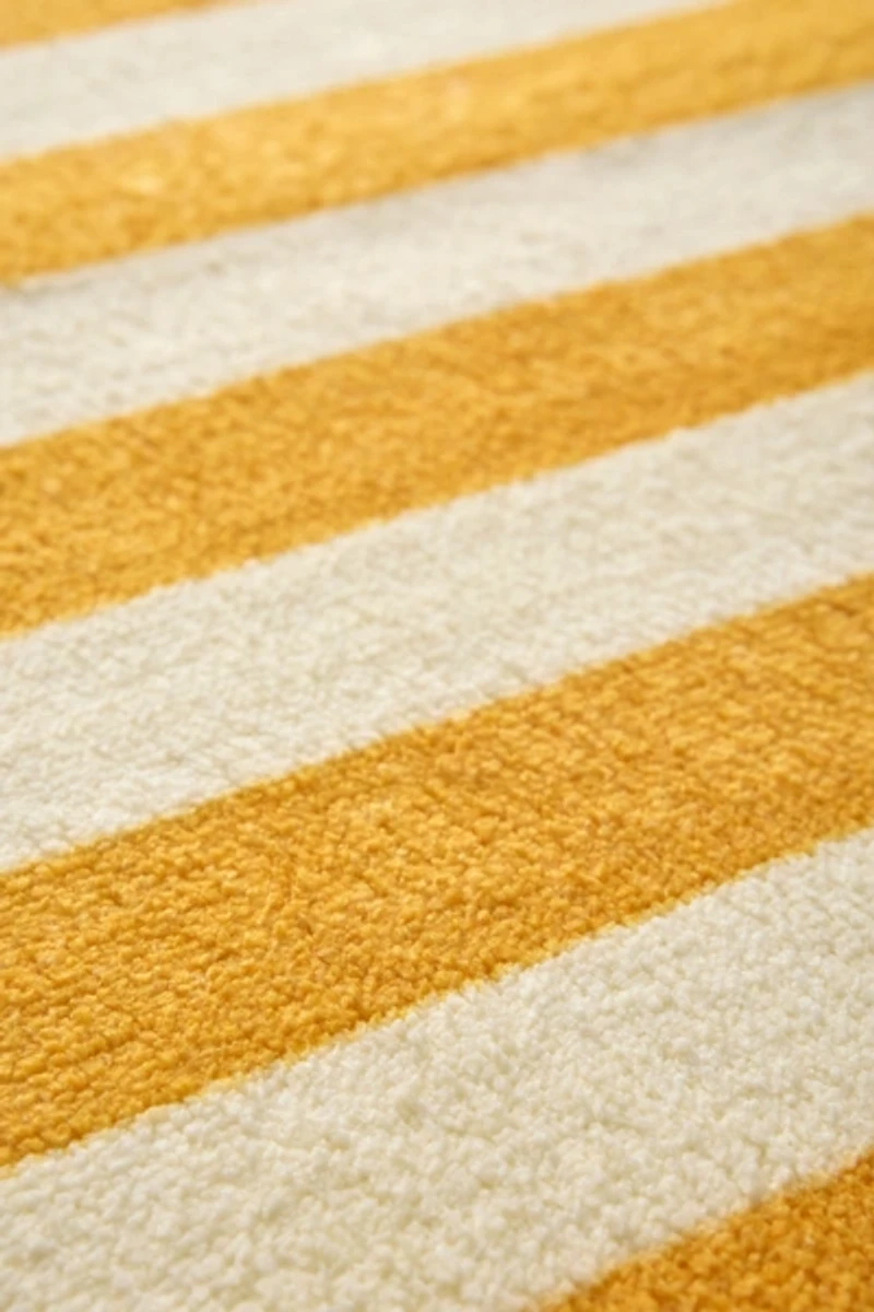 Awning Stripe Plush Printed Bath Mat