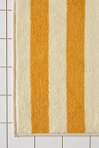Awning Stripe Plush Printed Bath Mat