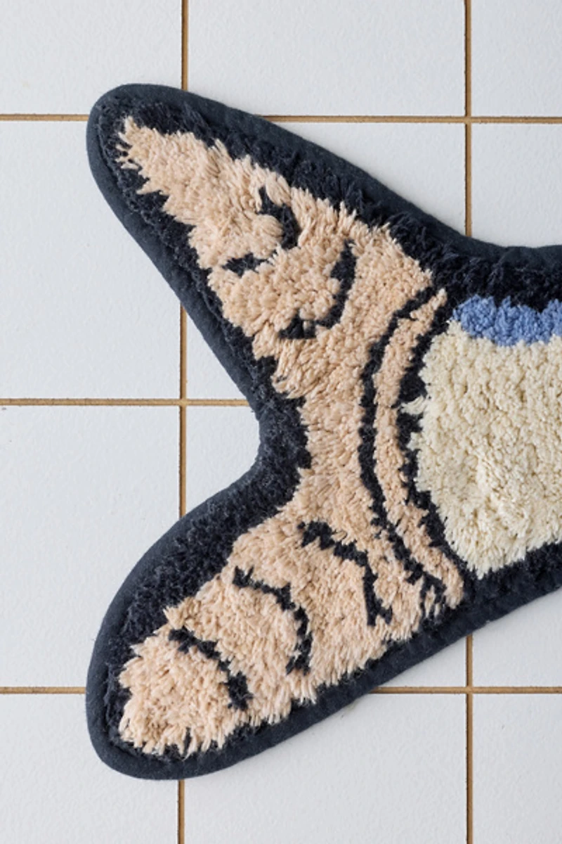 Fish Shaped Plush Tufted Bath Mat