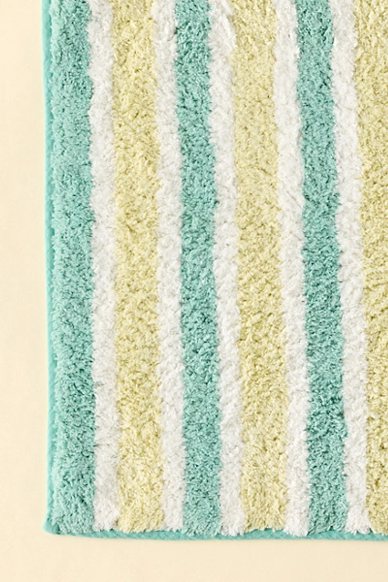 Rowen Shirting Striped Plush Tufted Bath Mat