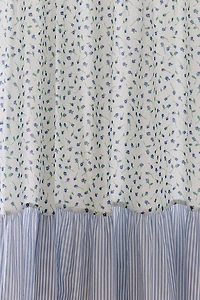 Maise Floral Patterned Ruffled Shower Curtain