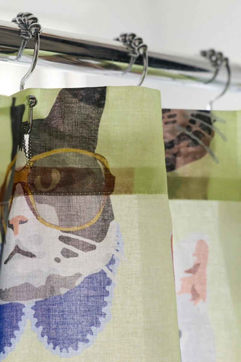 Sassy Cats Patterned Shower Curtain