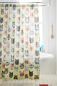 Sassy Cats Patterned Shower Curtain