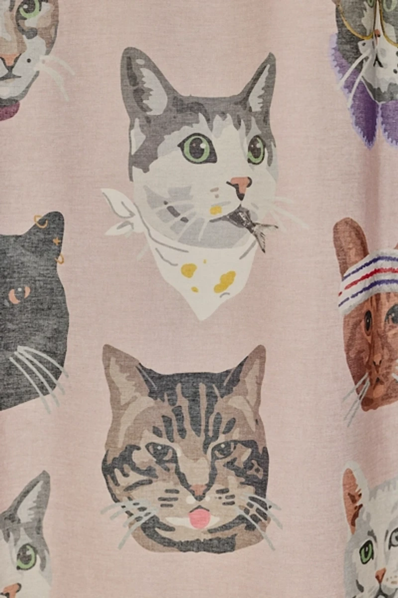 Sassy Cats Patterned Shower Curtain