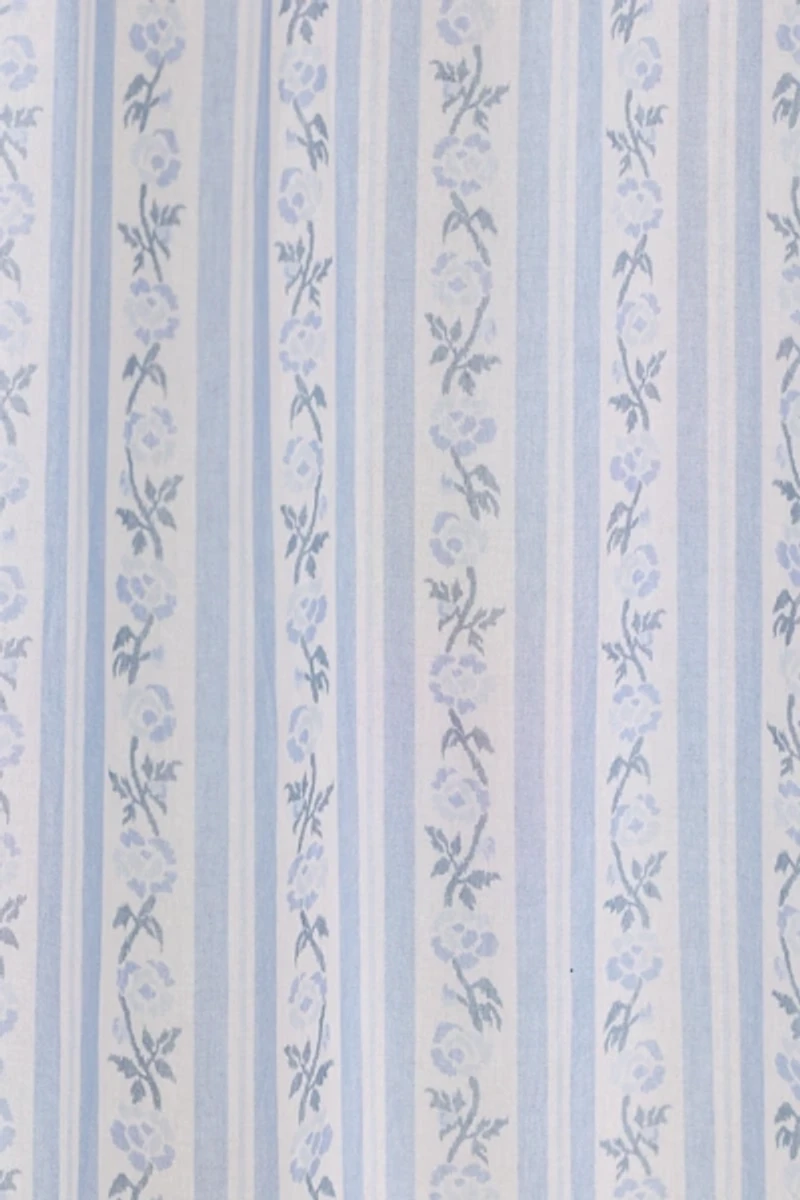 Francis Floral Striped Patterned Shower Curtain