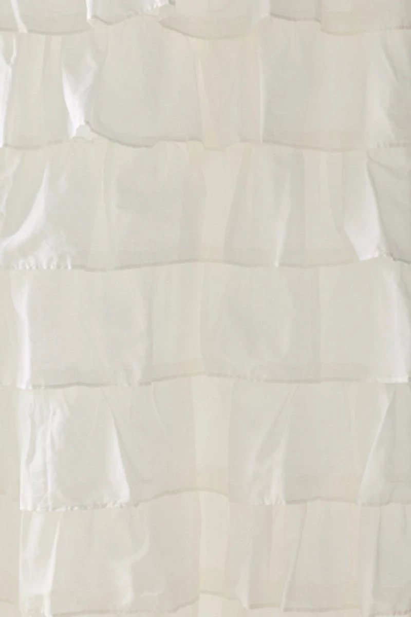 Waterfall Ruffle Cotton Voile Shower Curtain