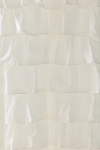 Waterfall Ruffle Cotton Voile Shower Curtain