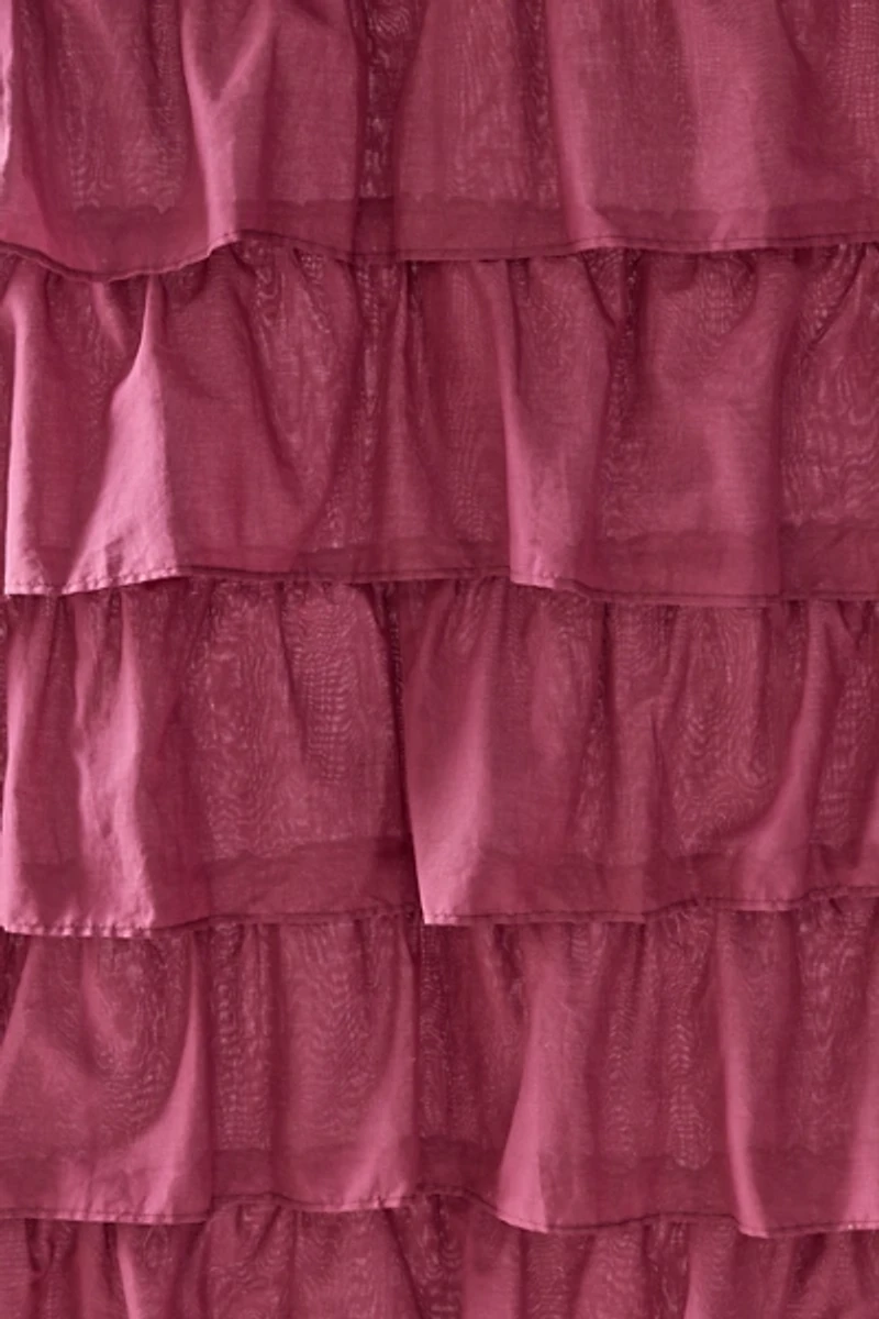 Waterfall Ruffle Cotton Voile Shower Curtain