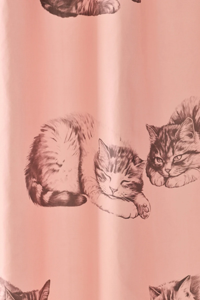 Cat Lady Patterned Shower Curtain