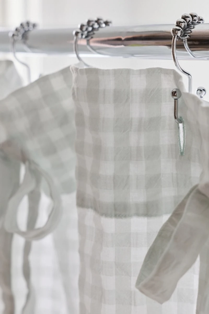 Seersucker Knotted Shower Curtain