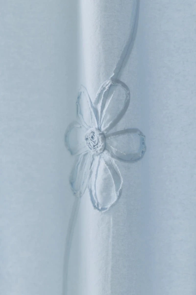 Misty Embroidered Floral Shower Curtain