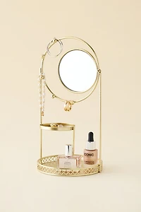 Round Mirror Jewelry Stand