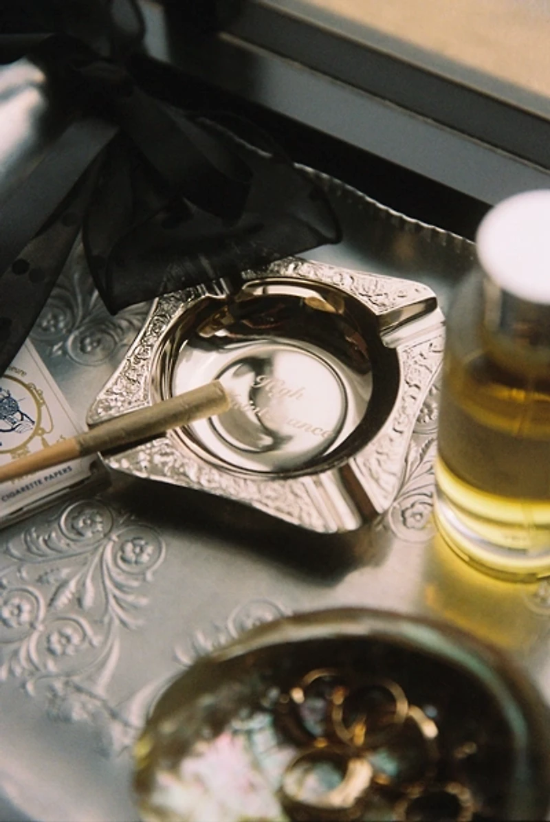 Ornate Etched Brass Ashtray