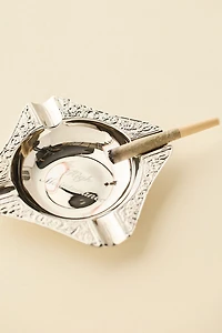 Ornate Etched Brass Ashtray