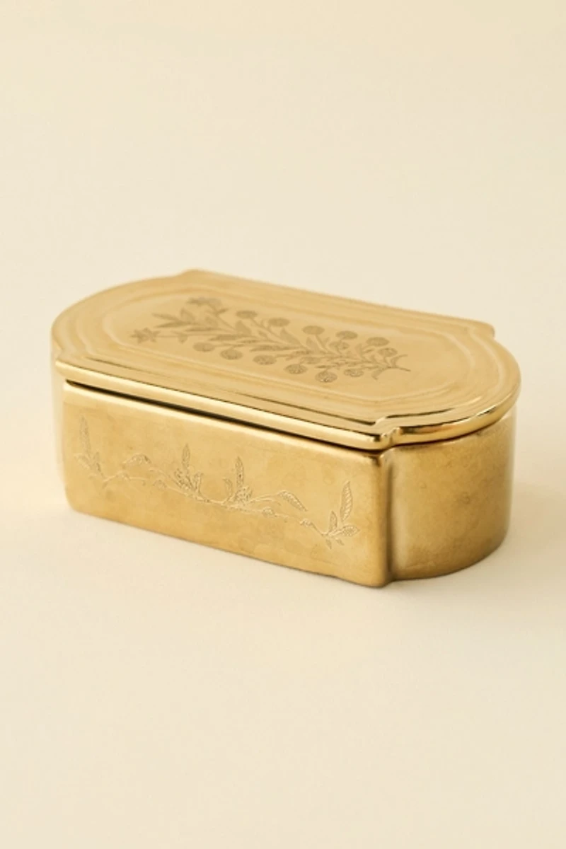 Desert Rose Etched Ceramic Stash Box