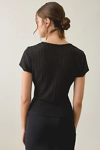 BDG Soren Reversible Surplice Short Sleeve Top