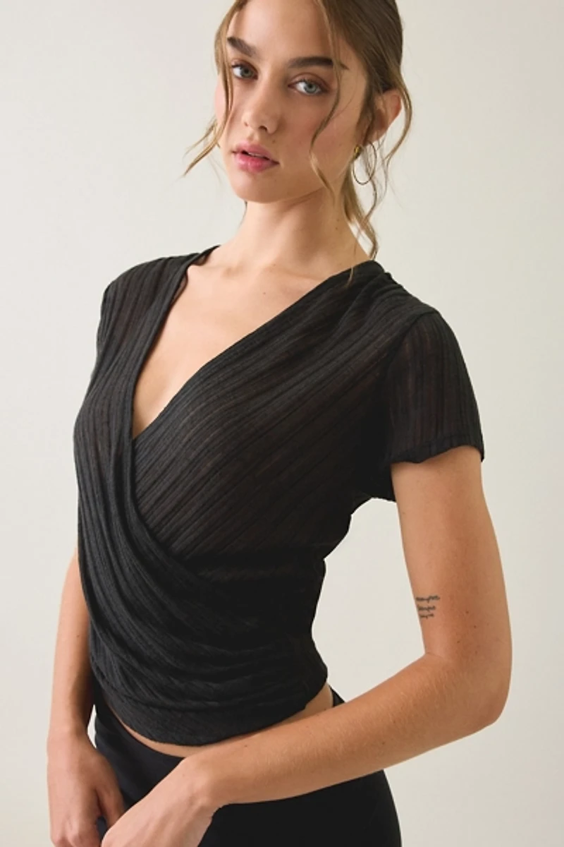BDG Soren Reversible Surplice Short Sleeve Top