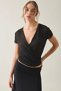 BDG Soren Reversible Surplice Short Sleeve Top