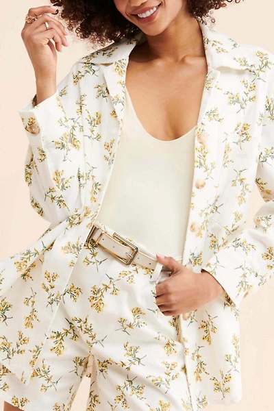 English Factory Floral Printed Shirt Jacket
