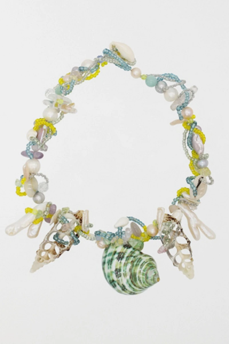 Velvet Luna Seashell and Pearl Statement Necklace
