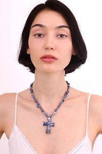 Velvet Luna Jasper Cross Beaded Necklace