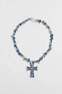 Velvet Luna Jasper Cross Beaded Necklace