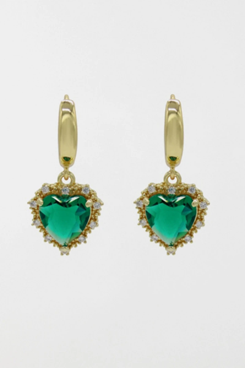 Velvet Luna Earrings With Heart Pendant