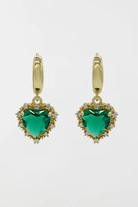 Velvet Luna Earrings With Heart Pendant