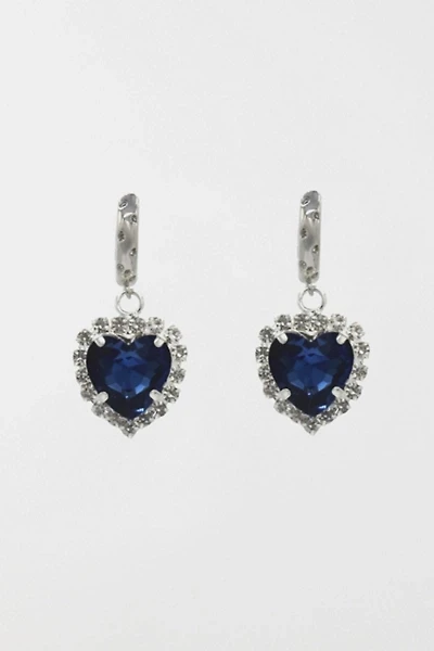 Velvet Luna Earrings With Heart Pendant