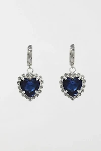 Velvet Luna Earrings With Heart Pendant