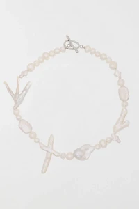 Velvet Luna Pearl Cross Necklace