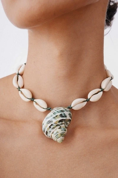 Velvet Luna Cowrie Shell Choker With Seashell Pendant