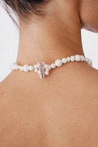 Velvet Luna Natural Pearl Statement Necklace With Seashell Pendant