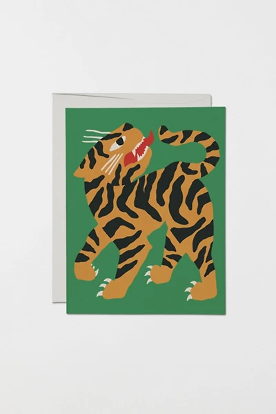 Red Cap Growling Tiger Greeting Card
