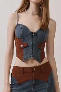 Personal Code Rodeo Denim Zip-Up Top