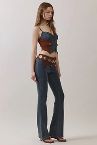 Personal Code Rodeo Denim Zip-Up Top